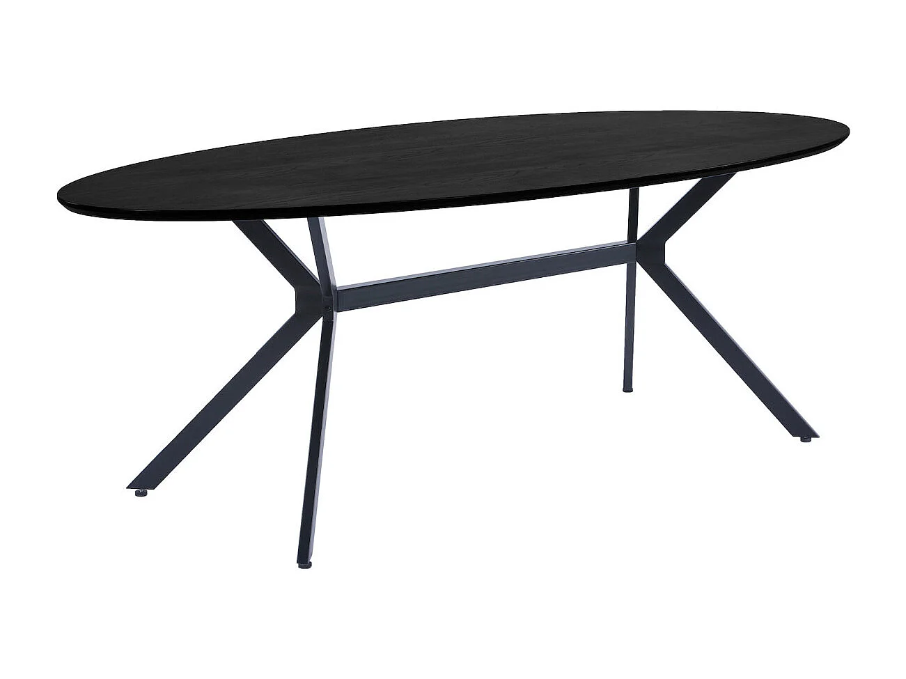 BRUNO - Table à manger ovale en MDF noir