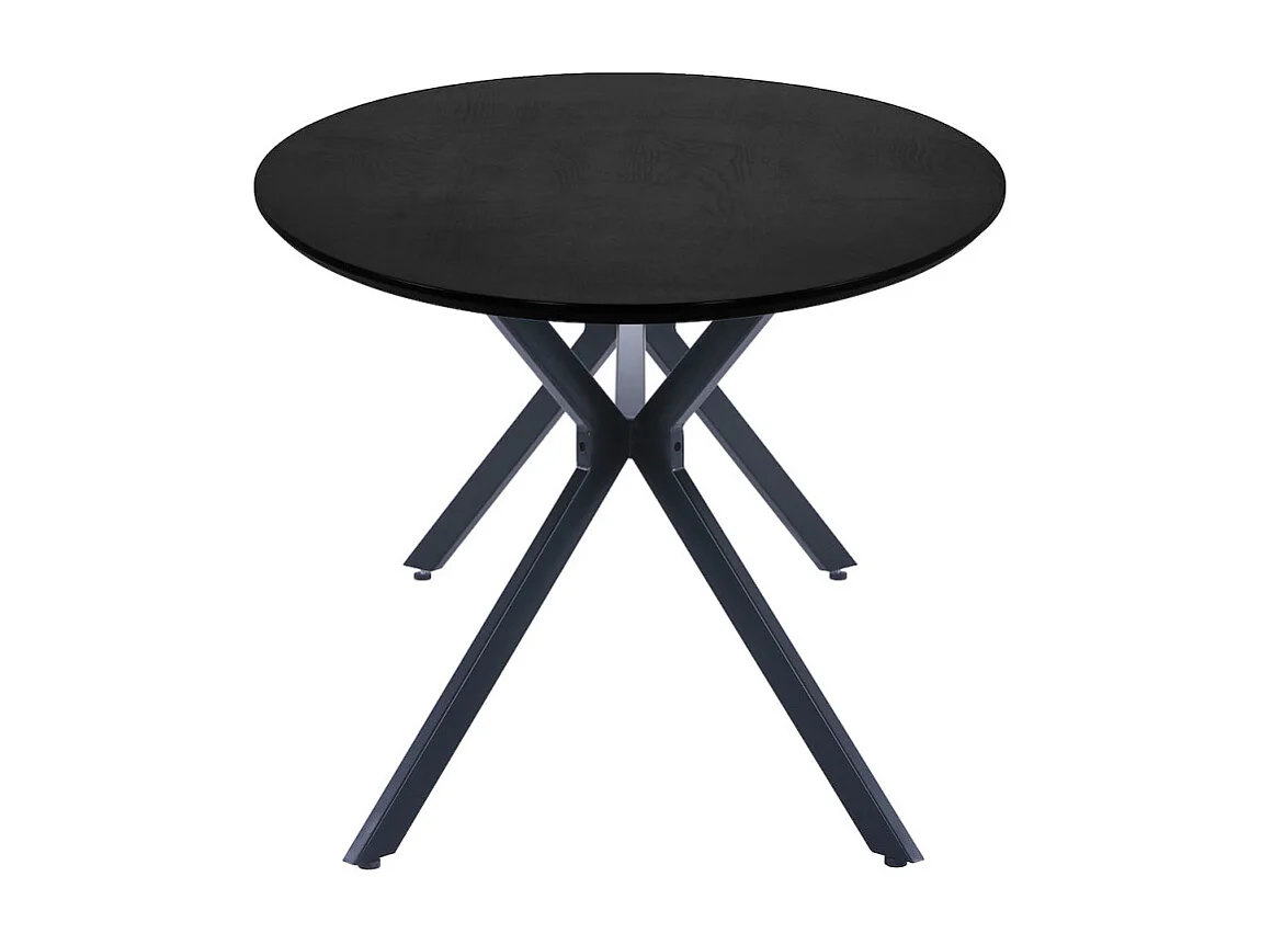 BRUNO - Table à manger ovale en MDF noir