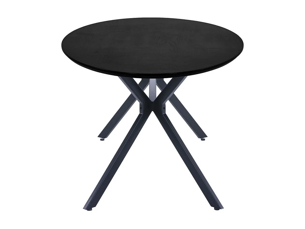 Bruno - Table à manger 10 personnes ovale en bois et métal - Noir