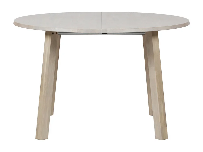 LANGEJAN - Ausziehbarer runder Esstisch in gebleichter Eiche D 120