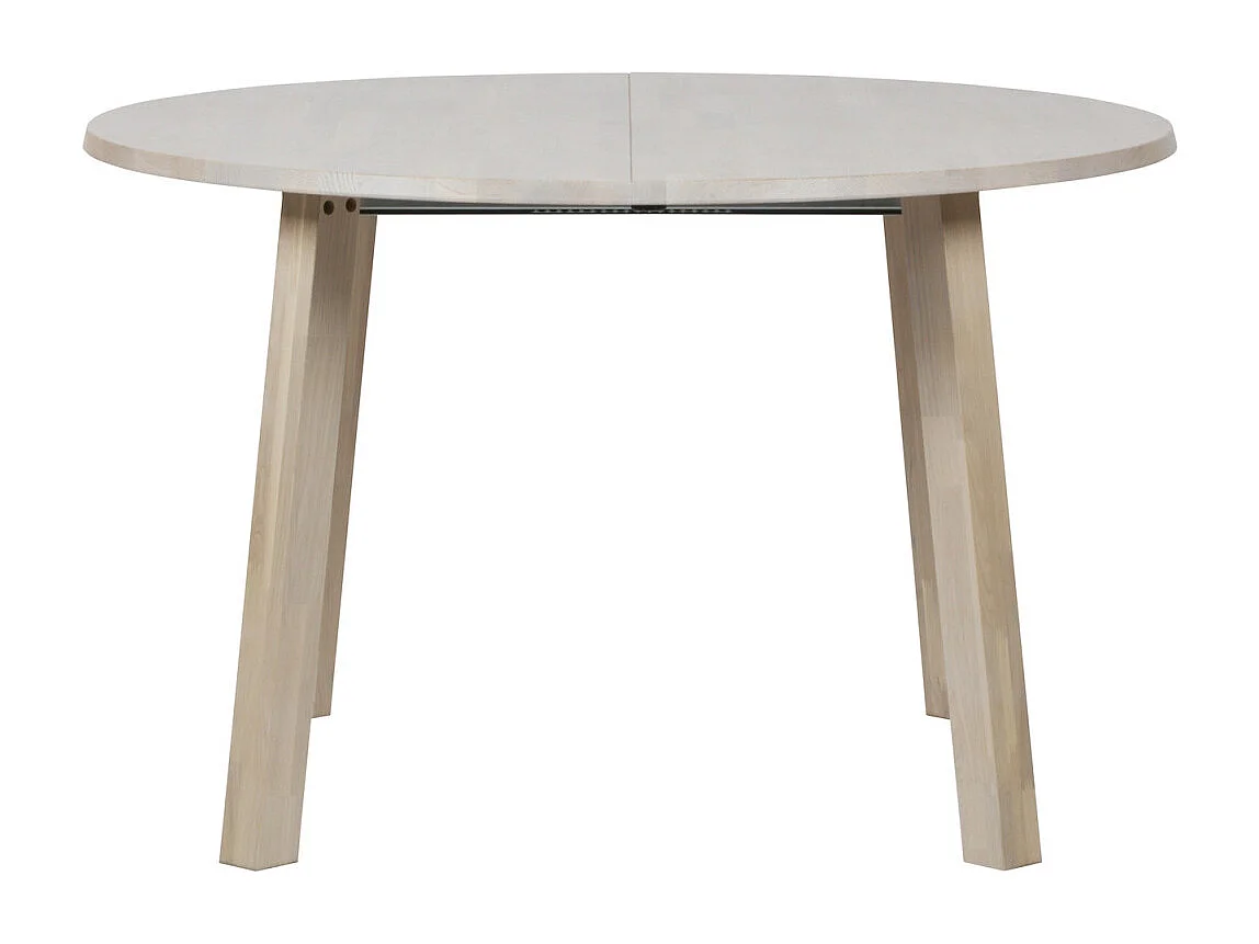 LANGEJAN - Table de repas ronde extensible en chêne clair