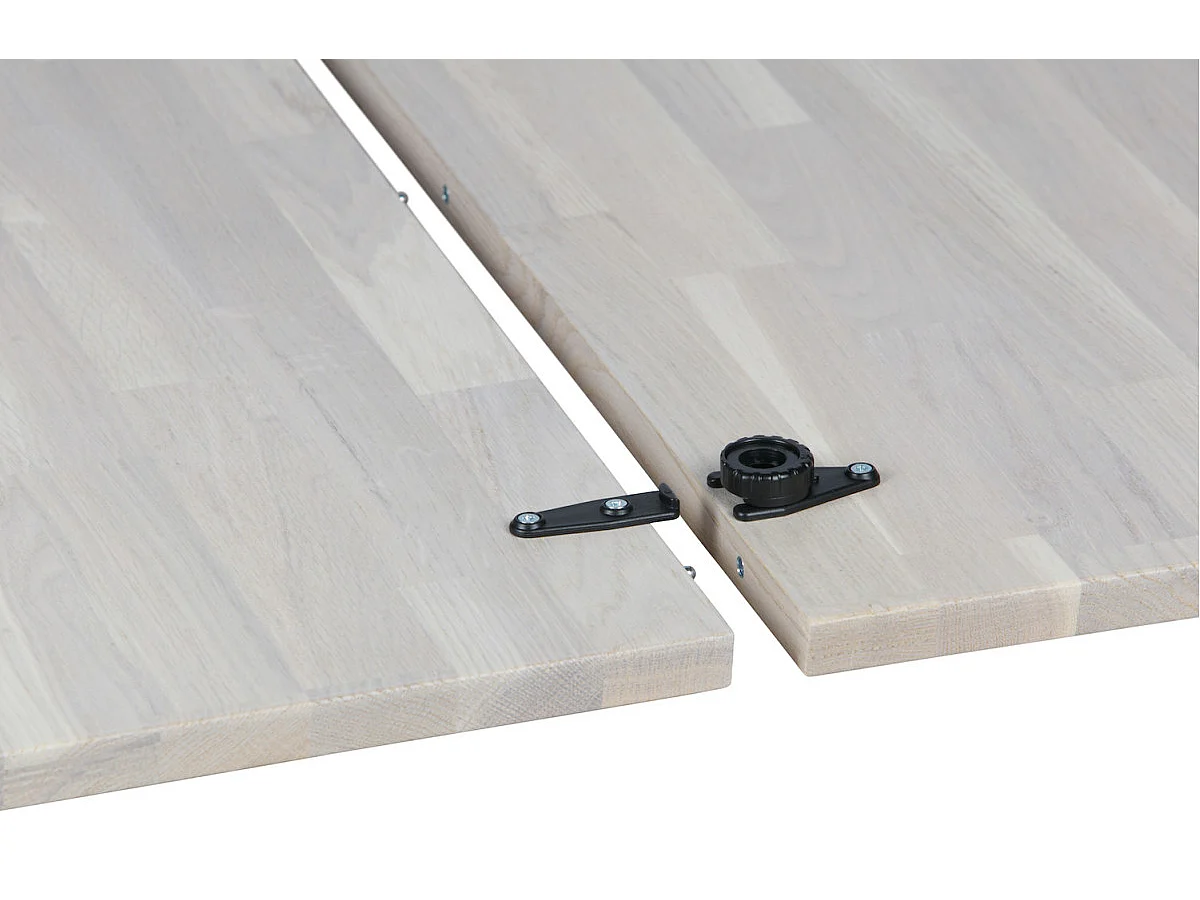 LANGEJAN - Table de repas ronde extensible en chêne clair