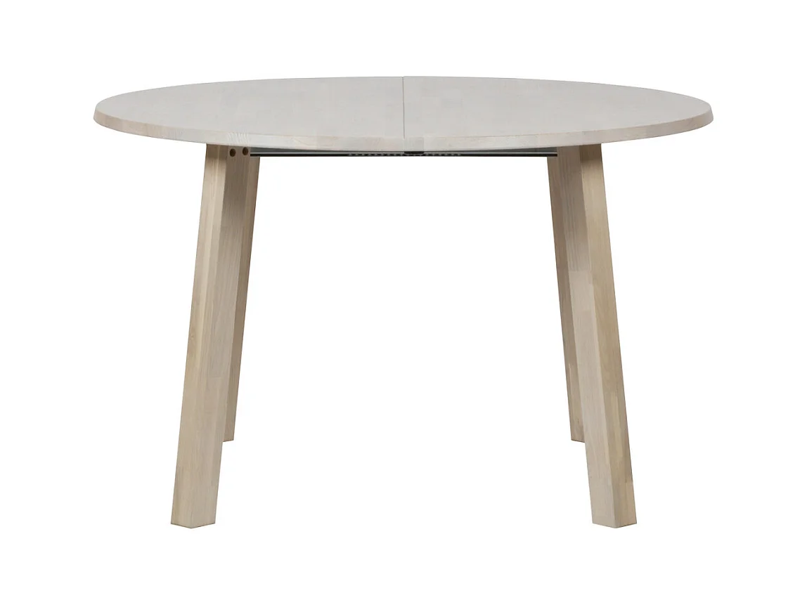 LANGEJAN - Table de repas ronde extensible en chêne clair