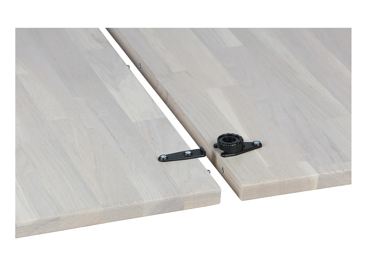 LANGEJAN - Table de repas ronde extensible en chêne clair