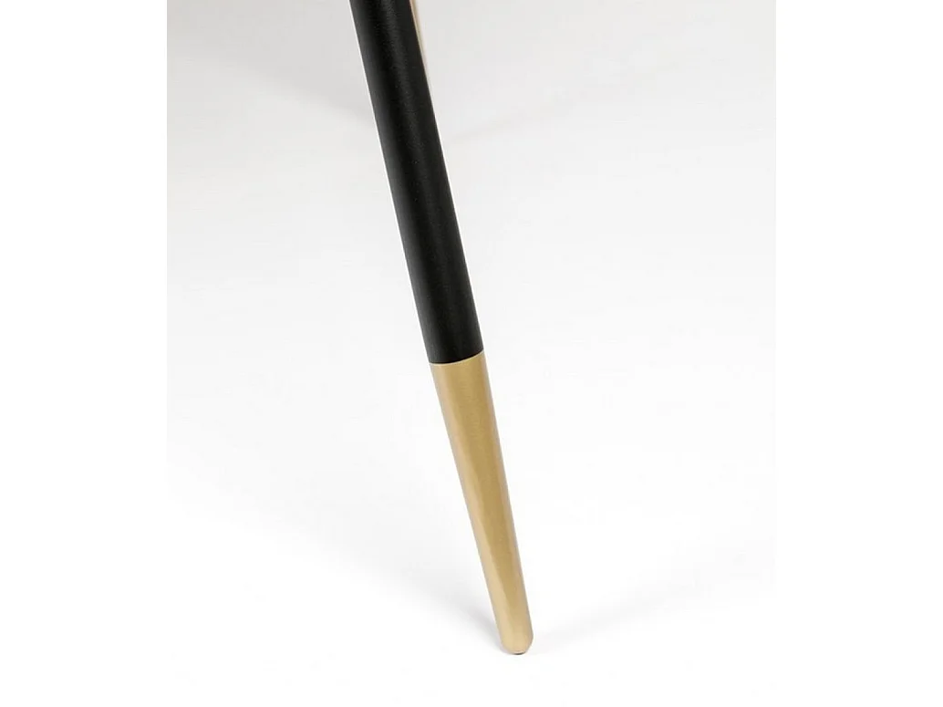 DENISE XL - Table de repas ronde en bois de Frêne avec entourage doré