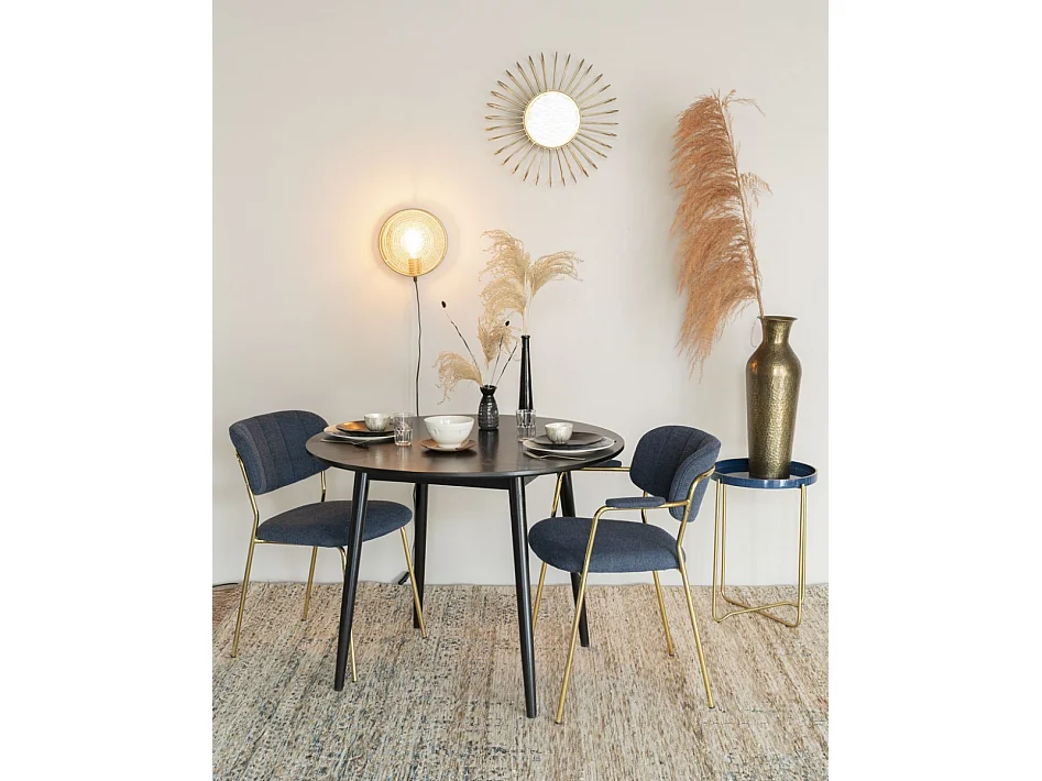 FAB - Table de repas en bois noir D100