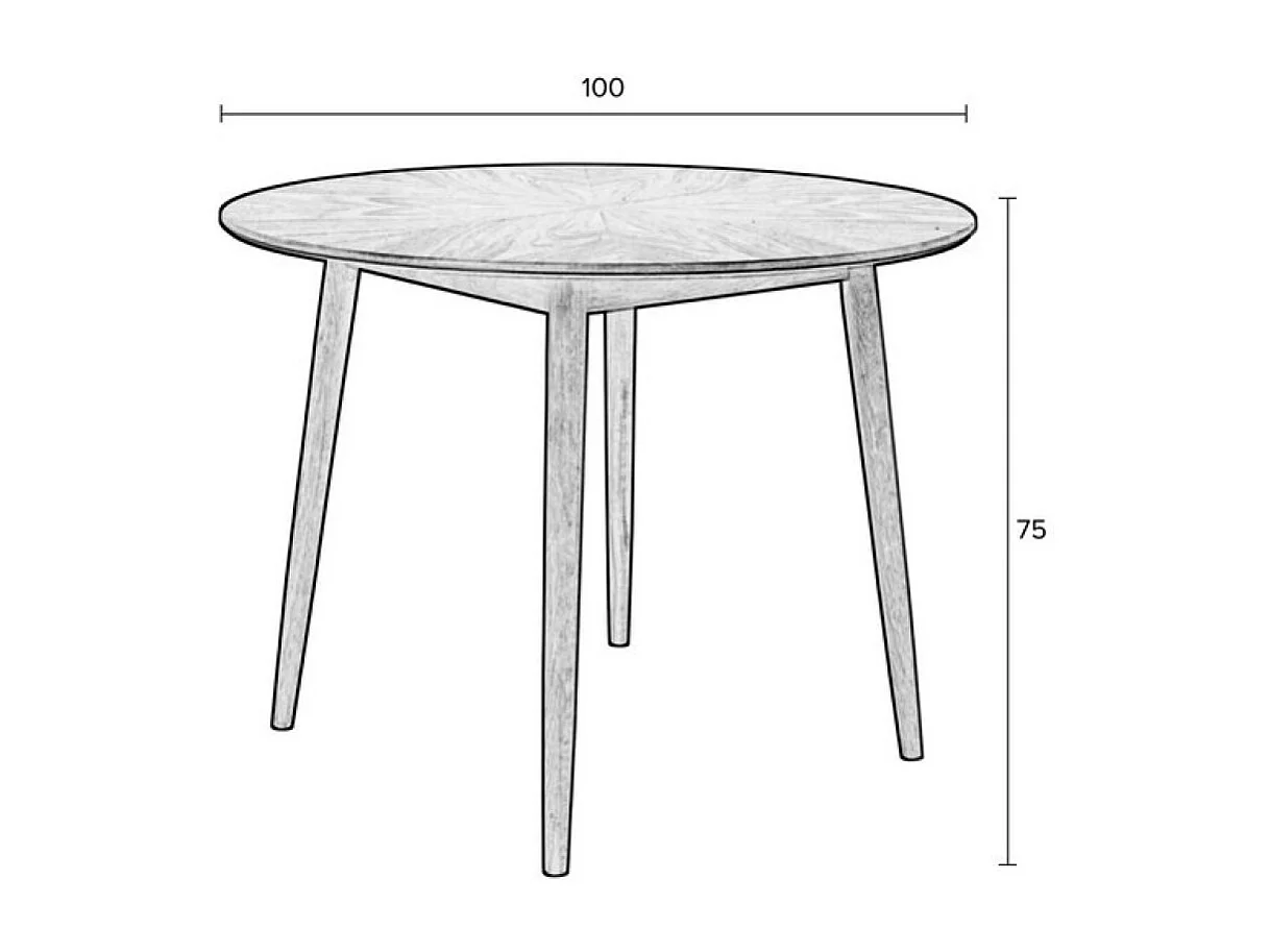 FAB - Table de repas en bois noir D100