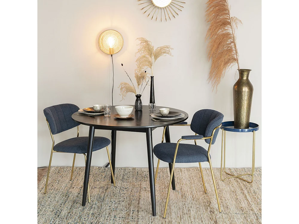 FAB - Table de repas en bois noir D100