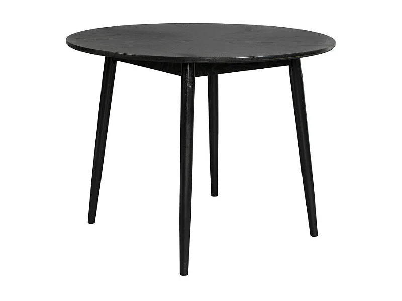 Fabio - Table à manger 2 personnes ronde en bois - Noir