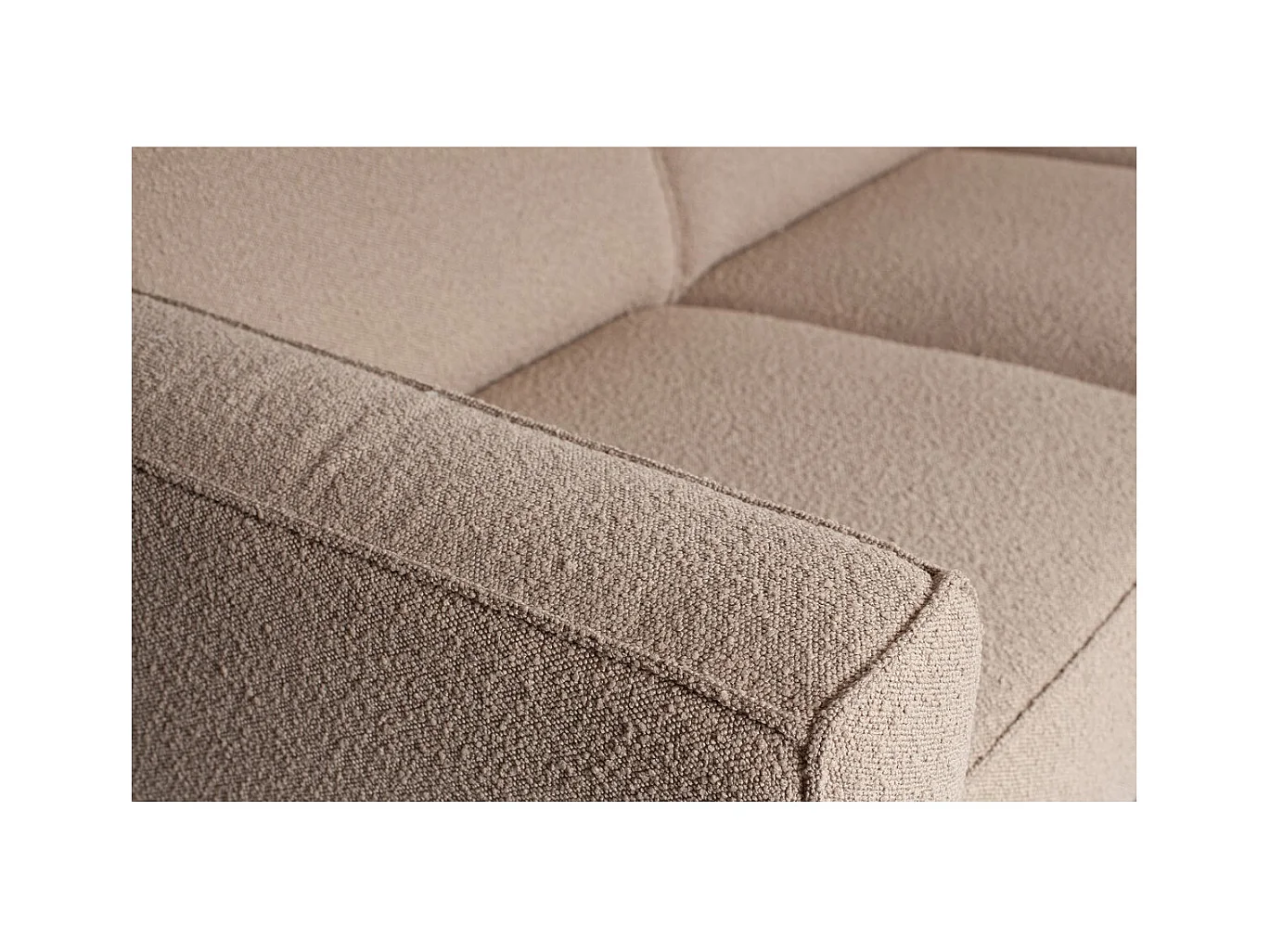 STATEMENT - Canapé 3 places en tissu bouclé beige