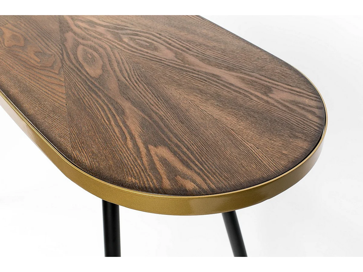 DENISE - Console art déco en bois de frêne avec finition noyer