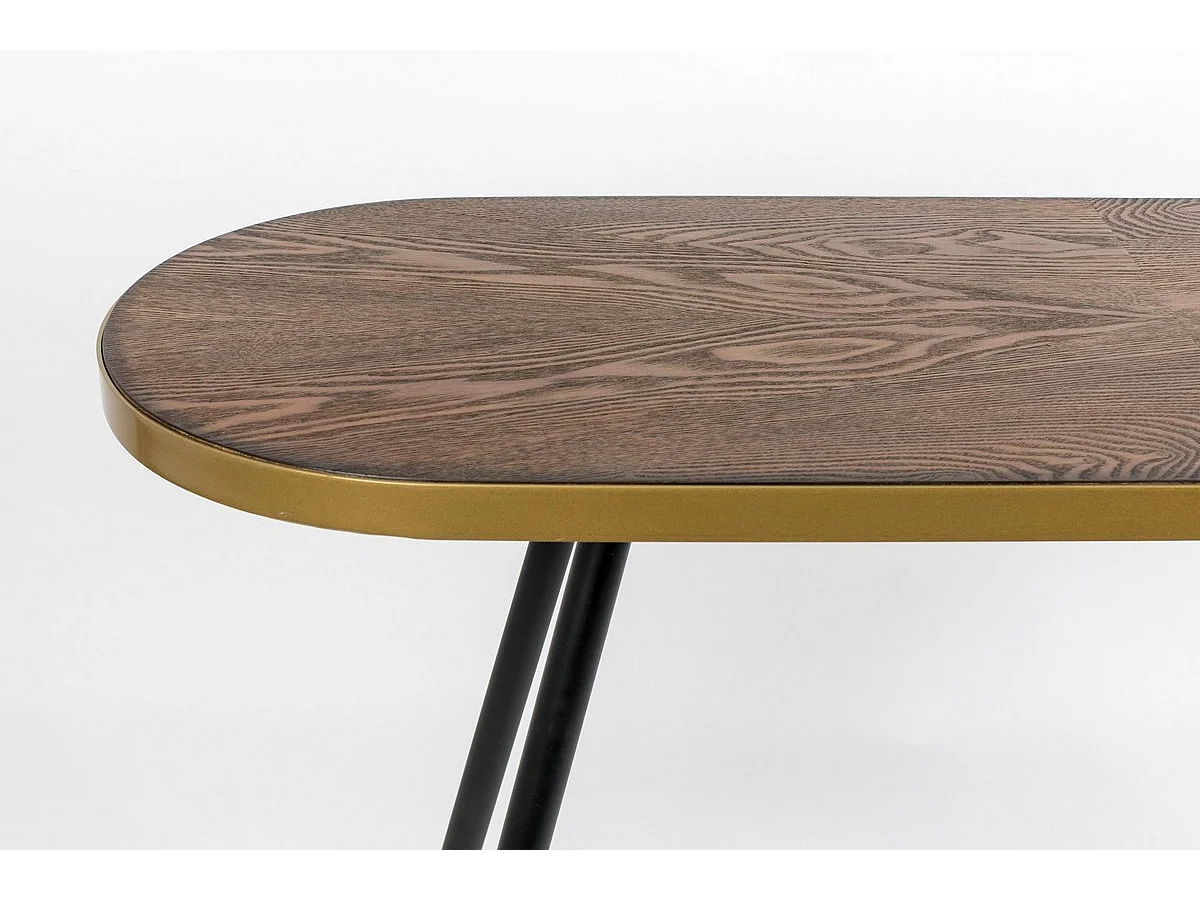 DENISE - Console art déco en bois de frêne avec finition noyer