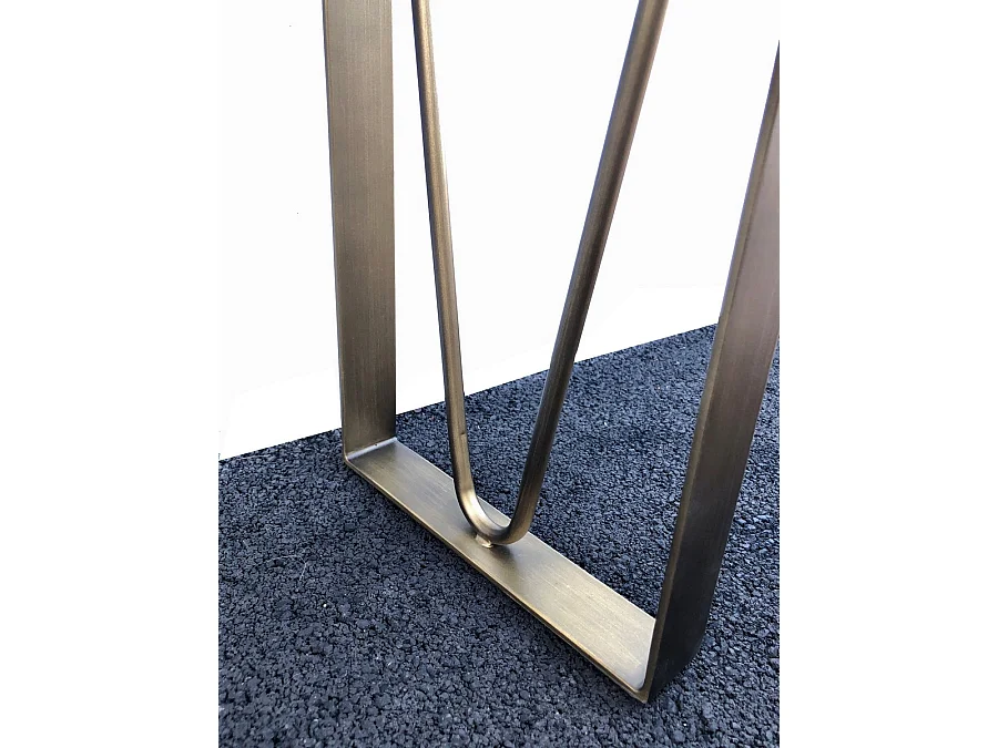 ARDOISE - Console effet ardoise avec structure en métal bronze