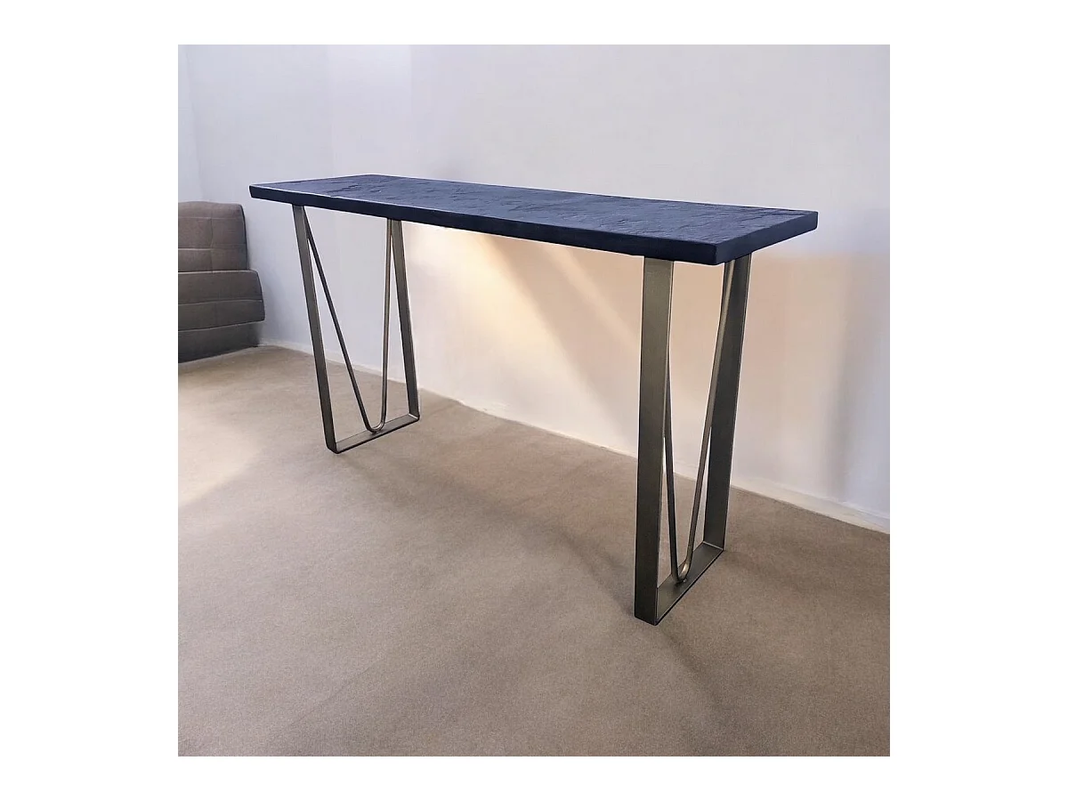 ARDOISE - Console effet ardoise avec structure en métal bronze