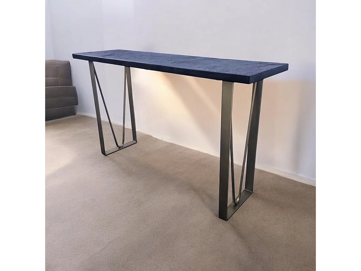 ARDOISE - Console effet ardoise avec structure en métal bronze
