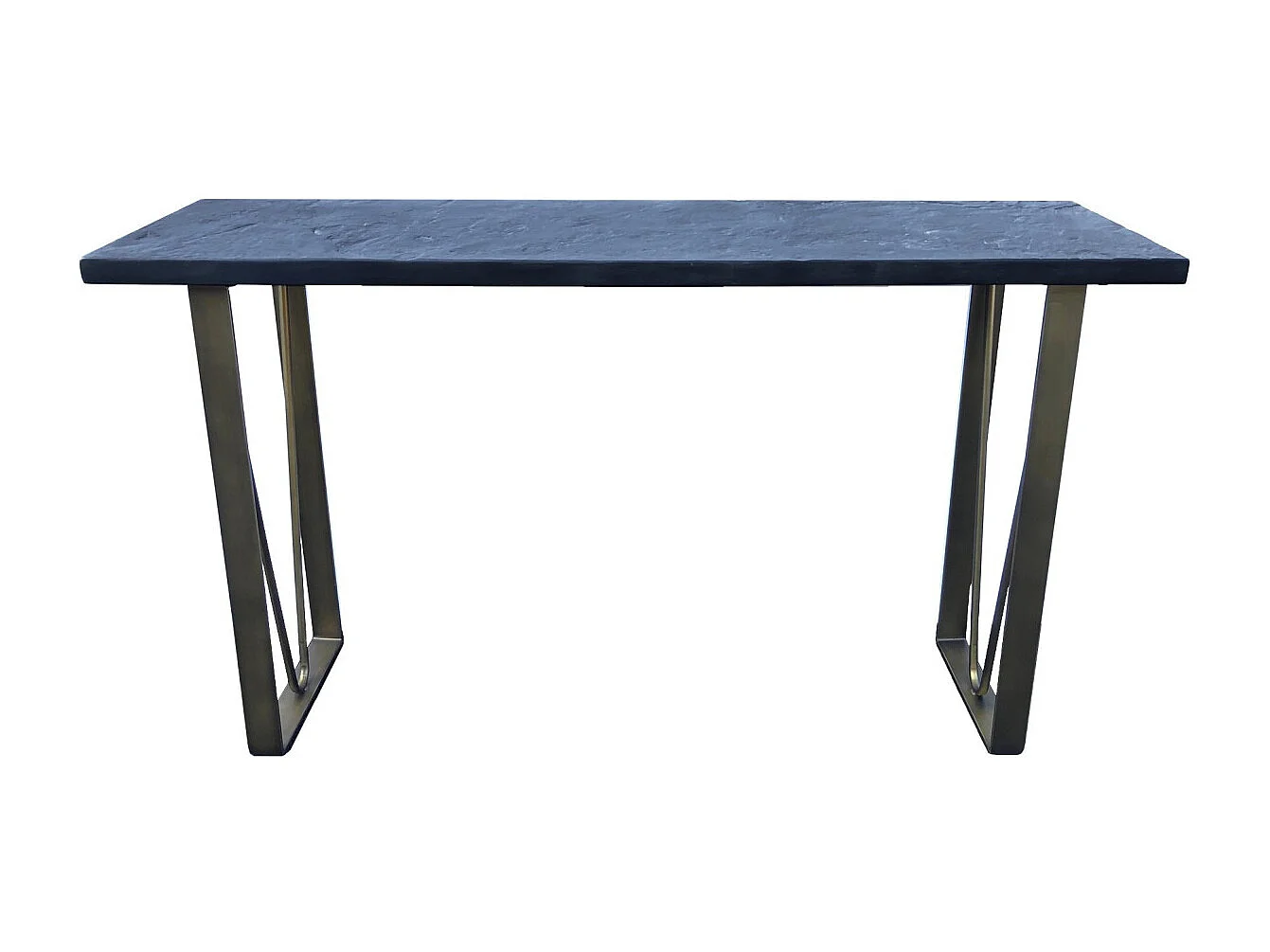 ARDOISE - Console effet ardoise avec structure en métal bronze