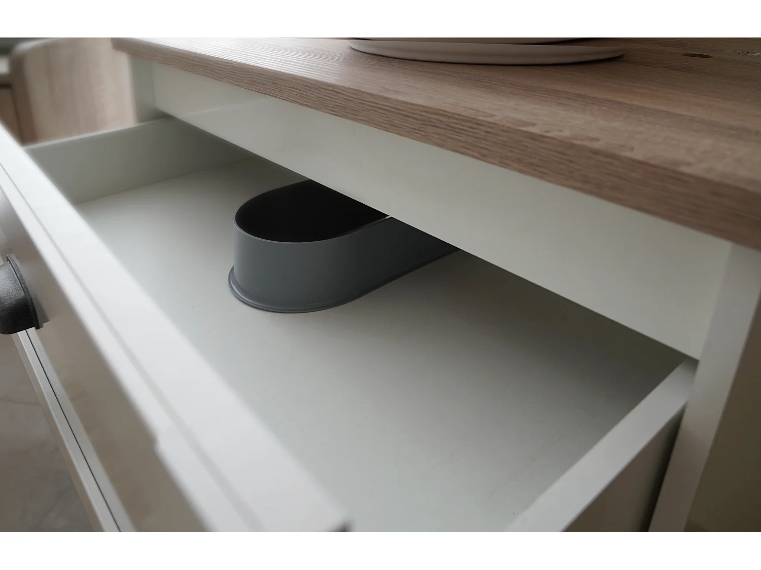 Meuble Vasque 2 portes + 1 tiroir coloris blanc Mat/Cambrian - Hauteur 95 x Longueur 82 x Profondeur 47 cm