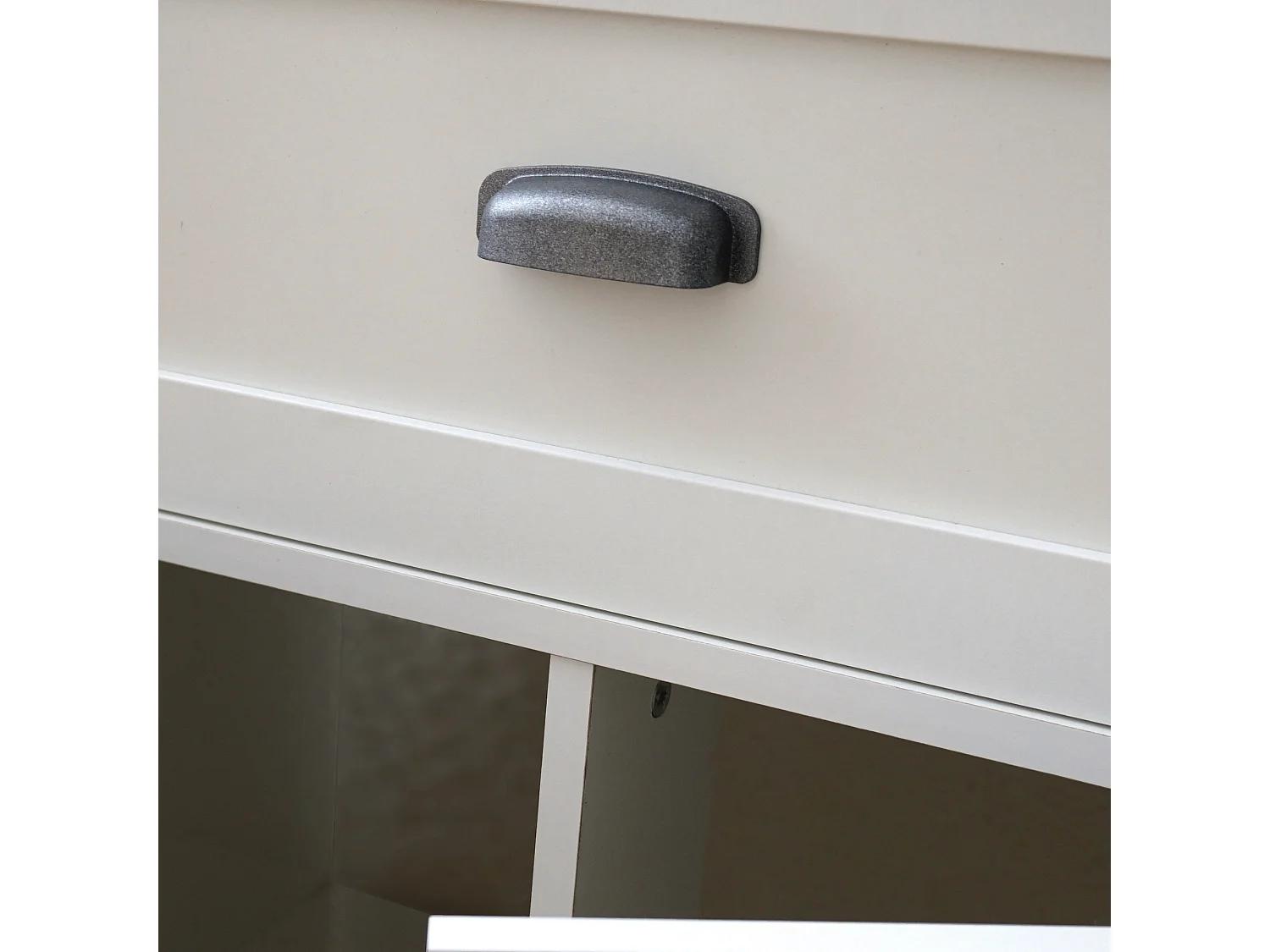 Meuble Vasque 2 portes + 1 tiroir coloris blanc Mat/Cambrian - Hauteur 95 x Longueur 82 x Profondeur 47 cm