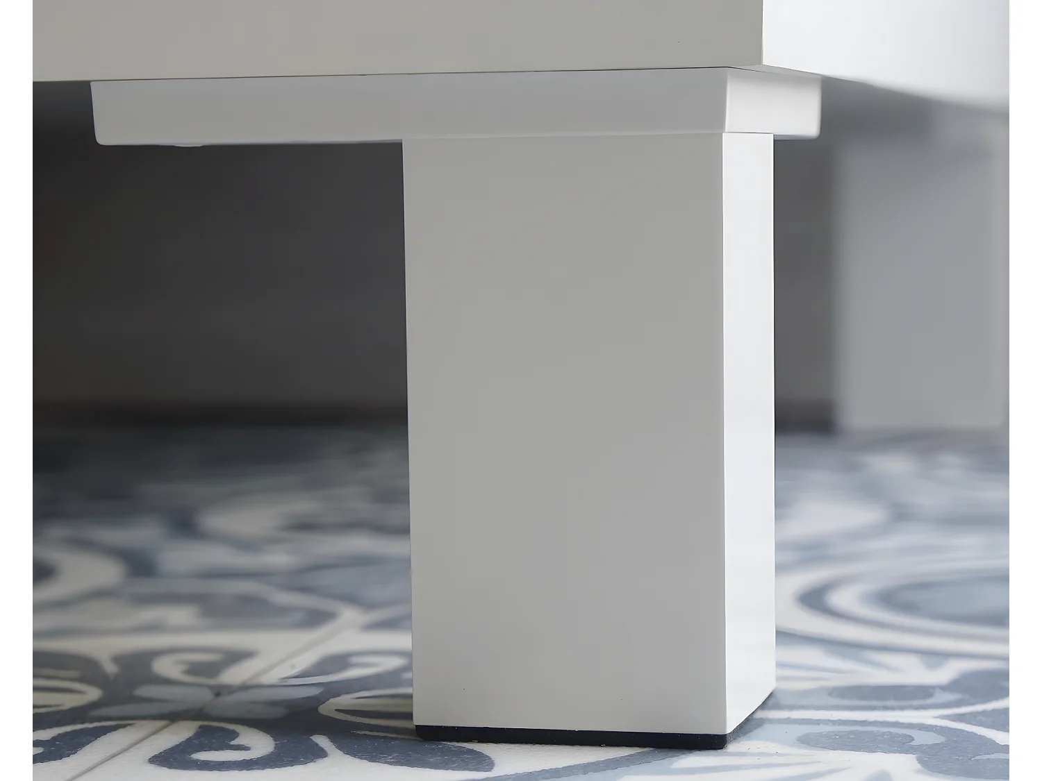 Meuble sous lavabo 1 porte coloris blanc brillant - Hauteur 64 x Longueur 59 x Profondeur 45 cm