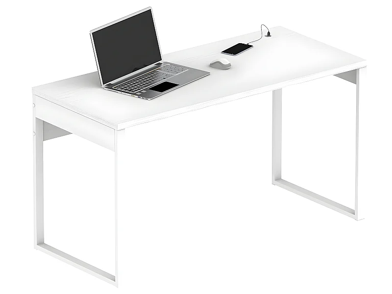 Bureau coloris blanc - Hauteur 76 x Longueur 135 x Profondeur 60 cm