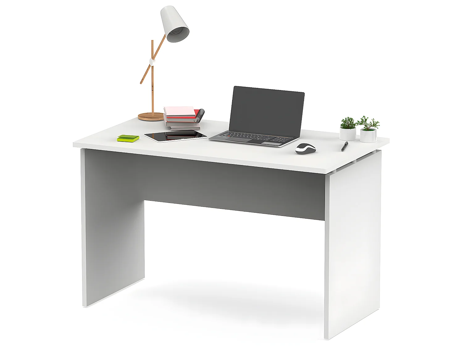 Bureau coloris blanc - Hauteur 76 x Longueur 120 x Profondeur 68 cm