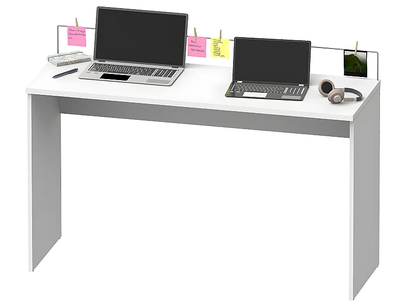 Bureau coloris Blanc - Hauteur 89 x Longueur 131.5 x Profondeur 45 cm