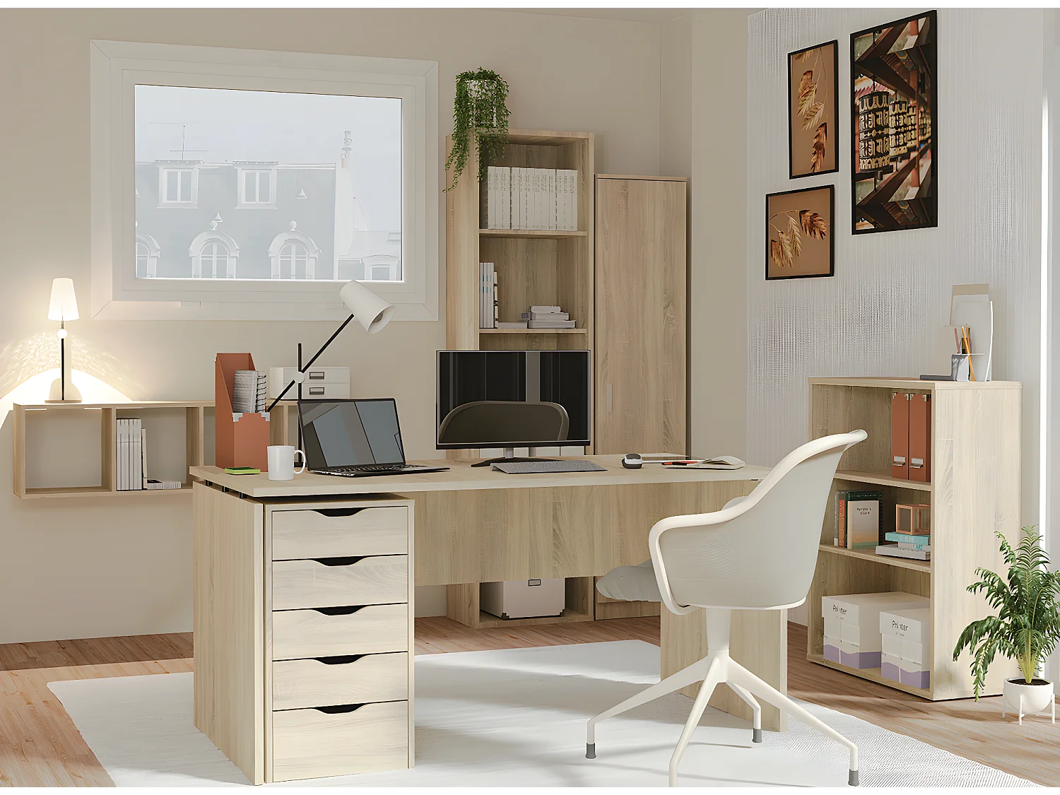 Bureau coloris Cambrian - Hauteur 76 x Longueur 155 x Profondeur 68 cm