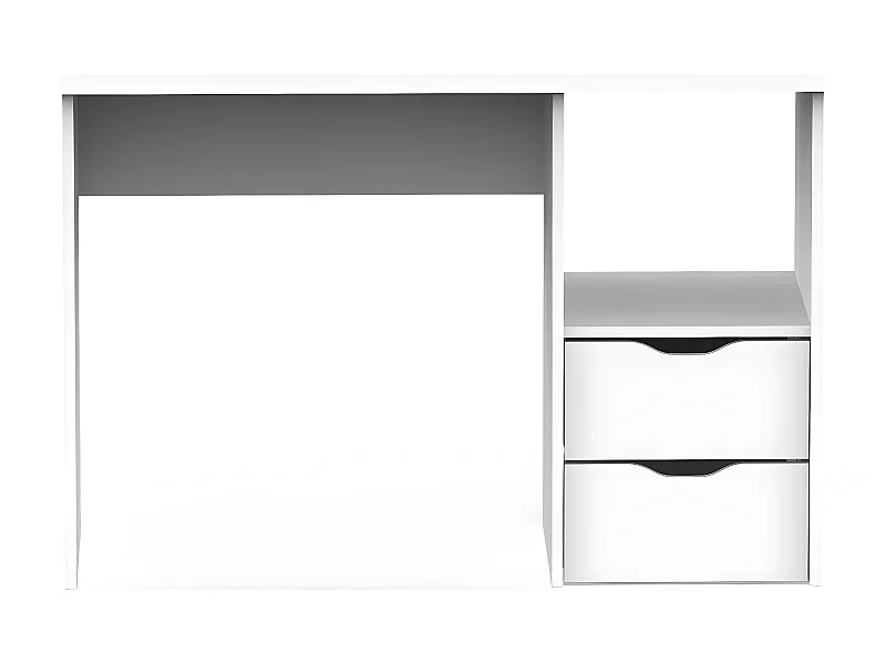 Bureau 2 tiroirs coloris blanc - Hauteur 76 x Longueur 115 x Profondeur 50 cm