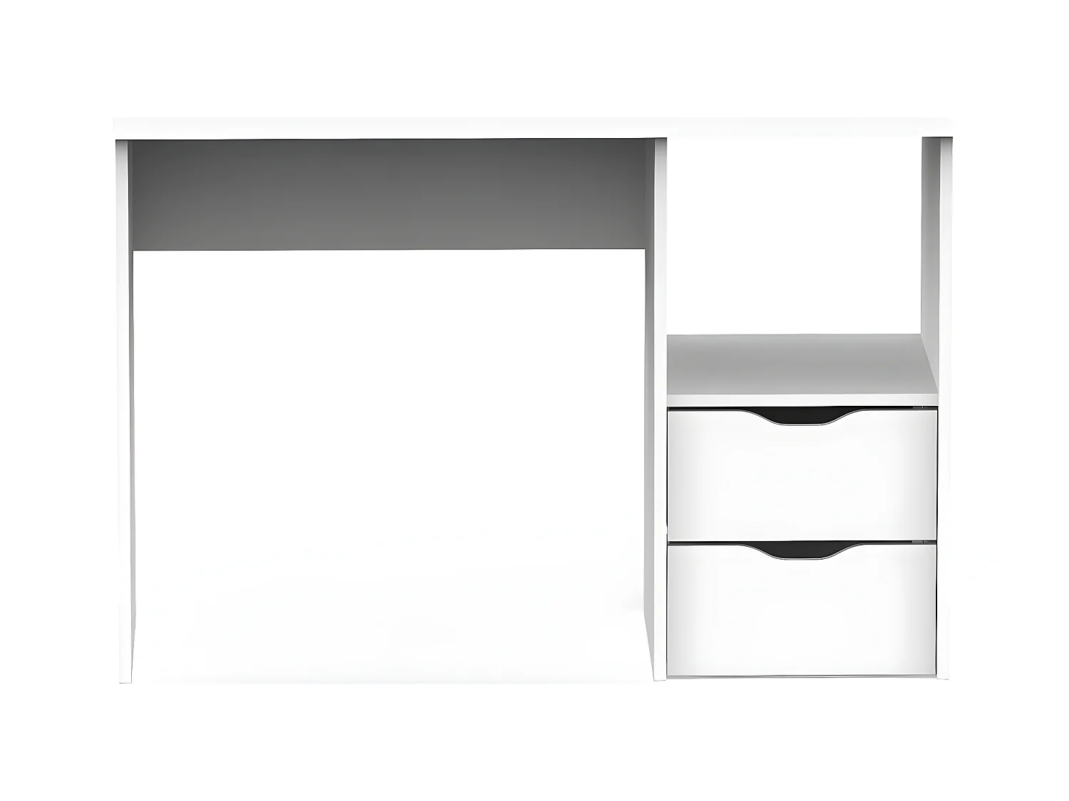 Bureau 2 tiroirs coloris blanc - Hauteur 76 x Longueur 115 x Profondeur 50 cm