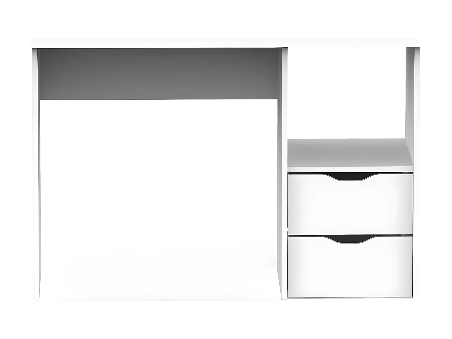 Bureau 2 tiroirs coloris blanc - Hauteur 76 x Longueur 115 x Profondeur 50 cm