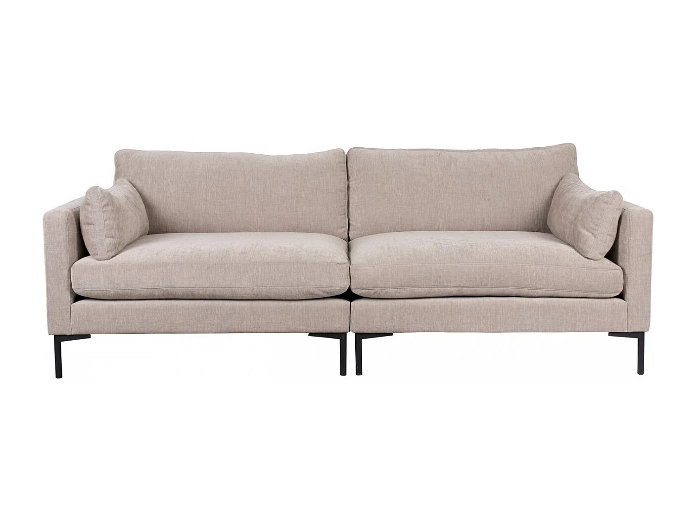 Summer - Canapé droit 3 places en tissu et pieds en métal - Beige