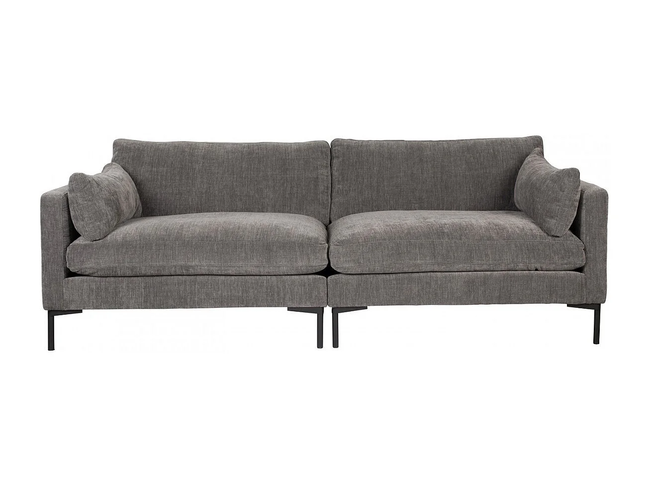 SUMMER - Canapé 3 places en tissu microfibre gris L 230