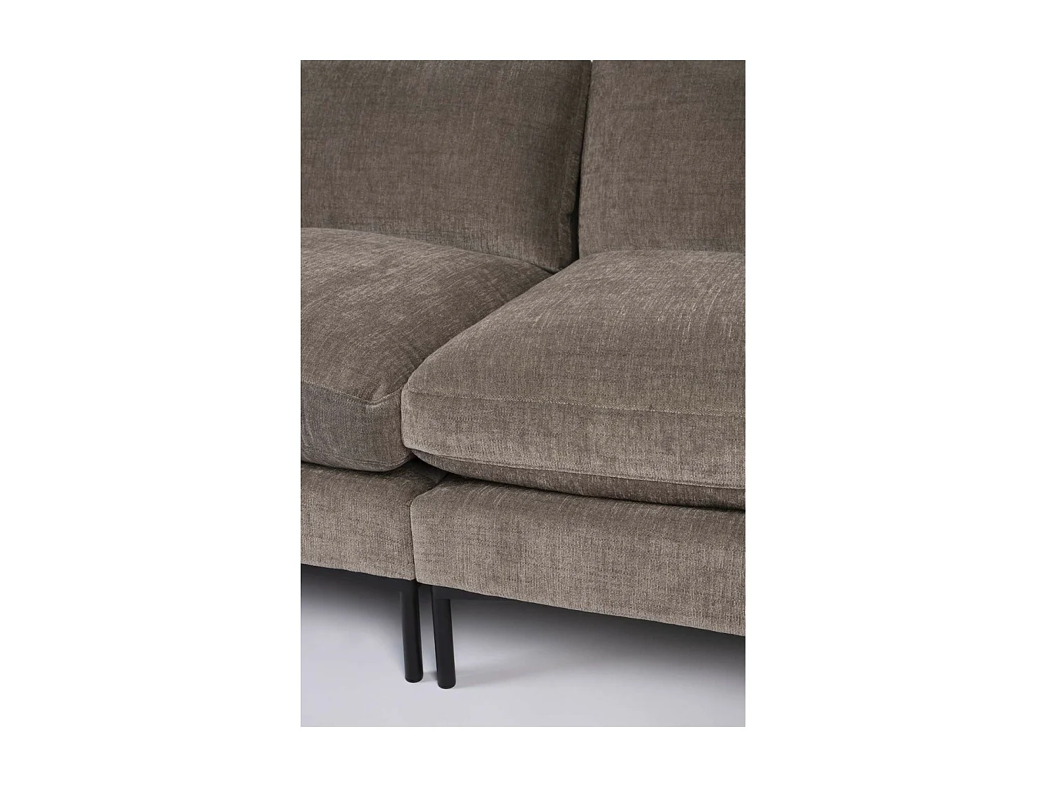 SUMMER - Canapé confortable 5 places en tissu café