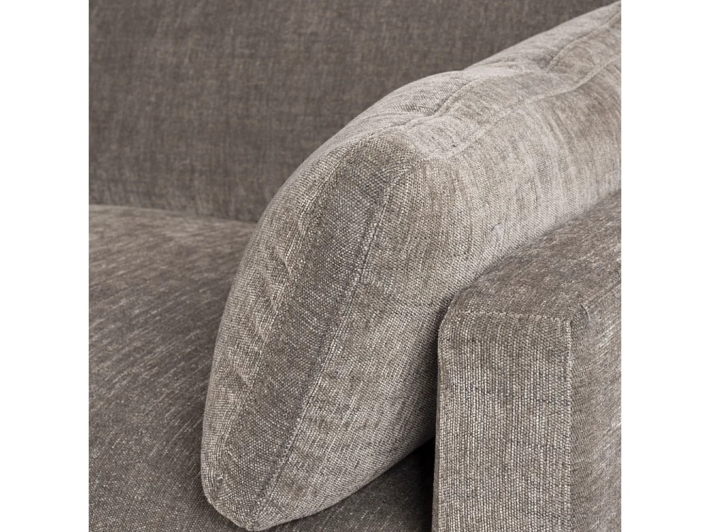 Summer - Canapé droit 5 places en tissu et pieds en métal - Café