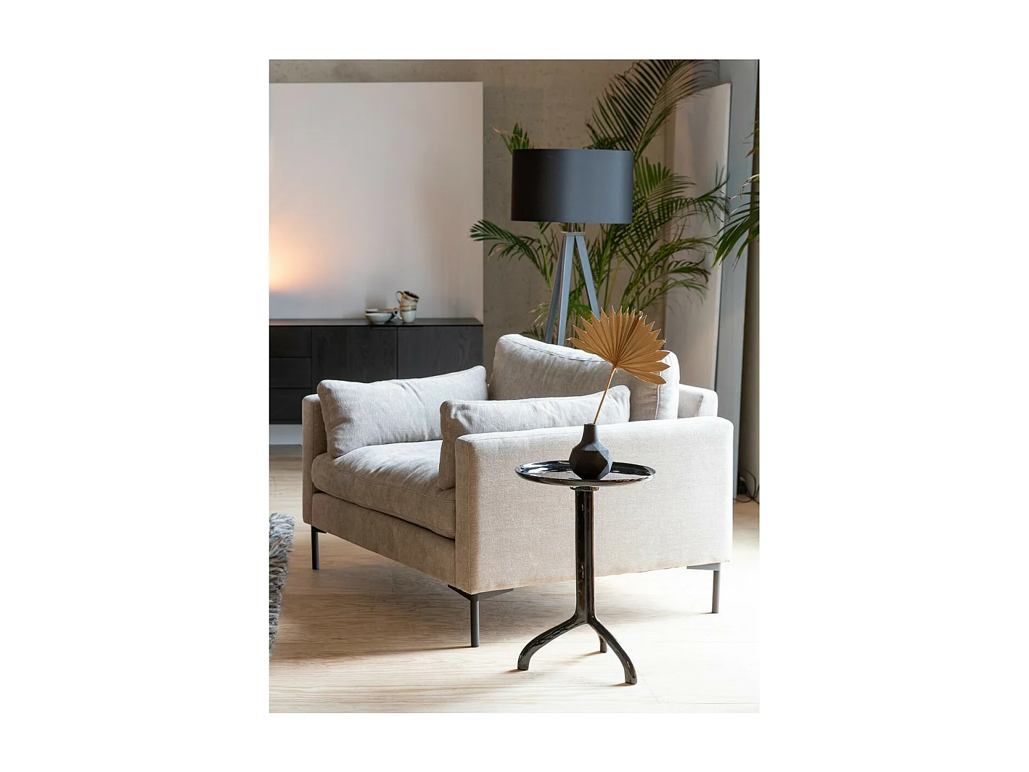 SUMMER - Fauteuil en microfibres beige confortable