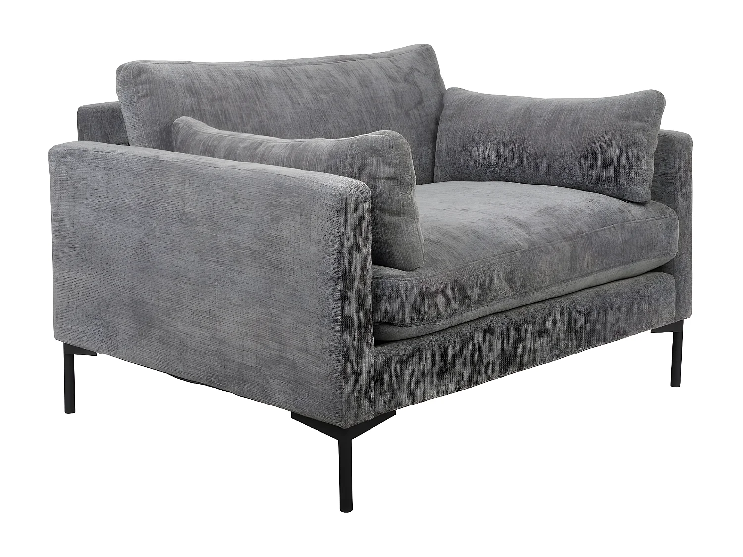 SUMMER - Fauteuil en microfibres gris confortable