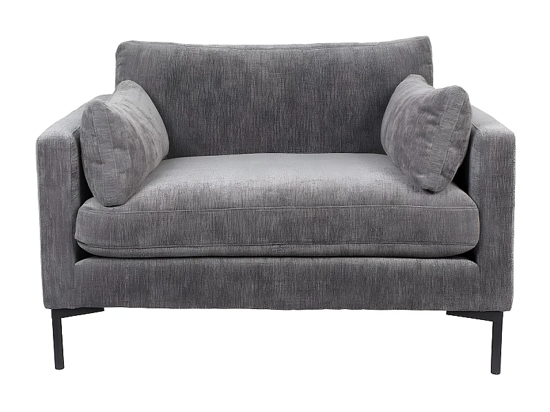 SUMMER - Fauteuil en microfibres gris confortable