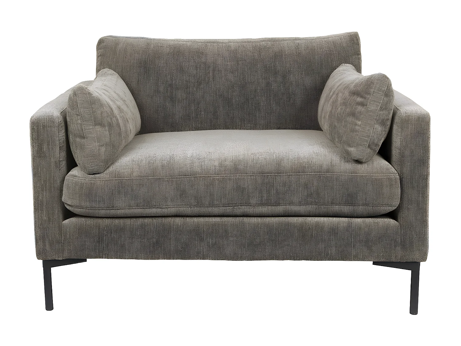 SUMMER - Fauteuil en tissu microfibres marron café - Confort et élégance