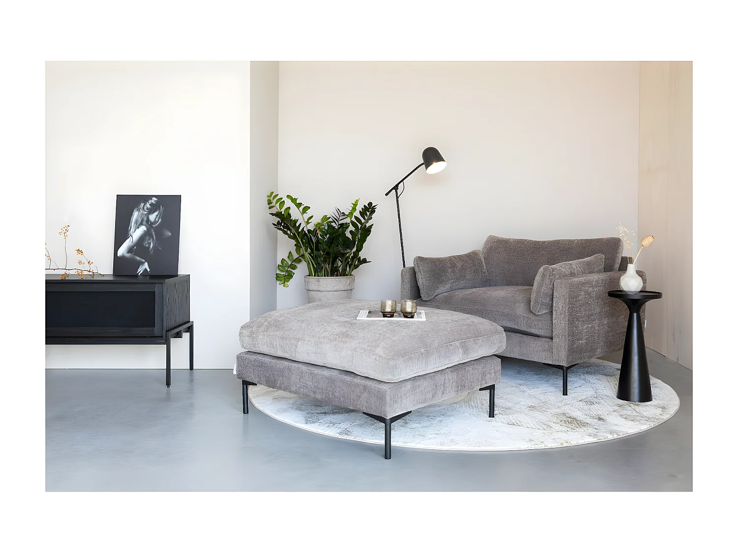 SUMMER - Fauteuil en tissu microfibres marron café - Confort et élégance