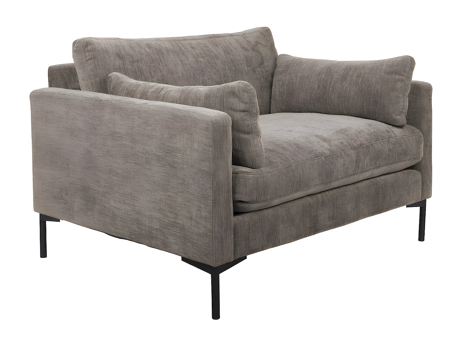 SUMMER - Fauteuil en tissu microfibres marron café - Confort et élégance