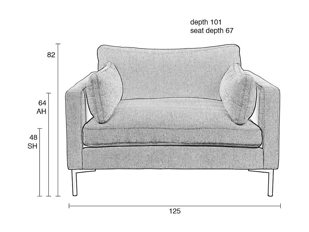 Summer - Fauteuil en tissu - Café