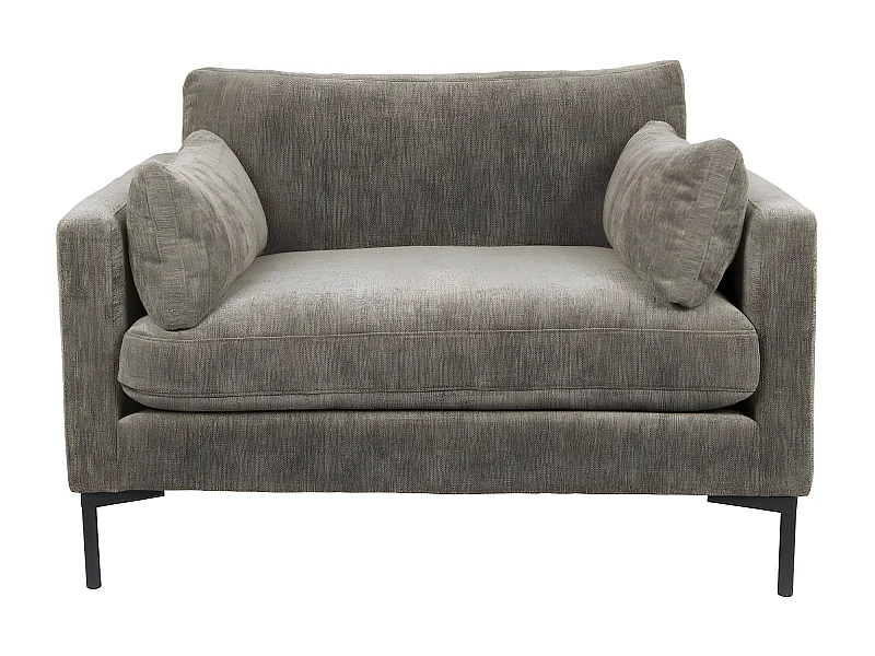 SUMMER - Fauteuil en tissu microfibres marron café - Confort et élégance