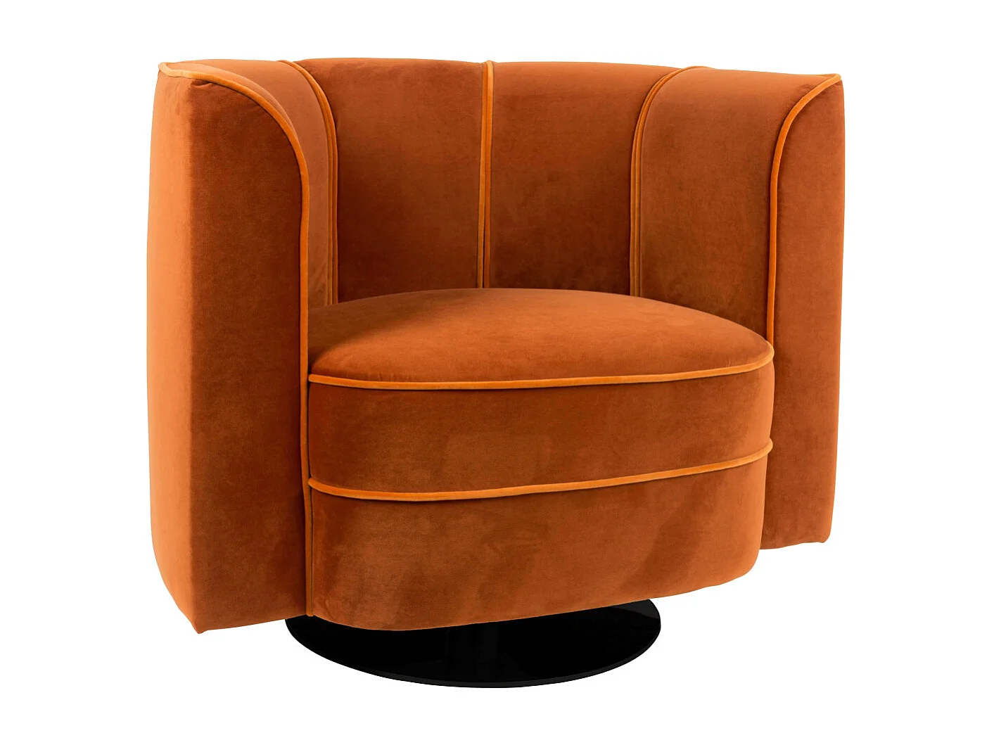 FLOWER - Poltrona art déco in velluto arancione