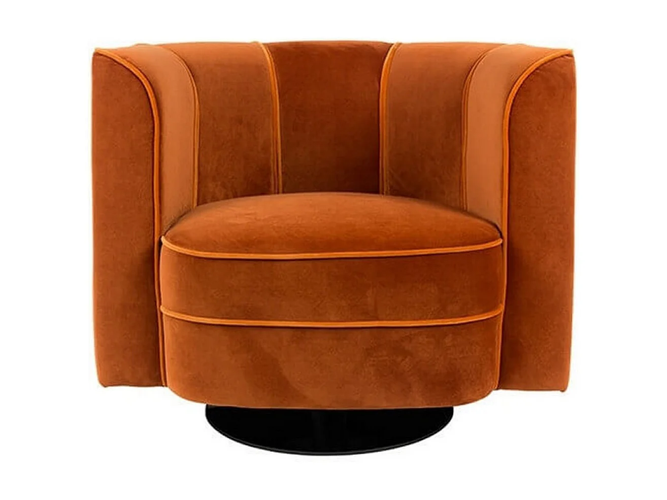FLOWER - Poltrona art déco in velluto arancione