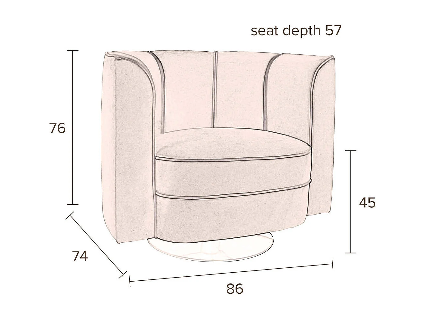 FLOWER - Poltrona art déco in velluto arancione