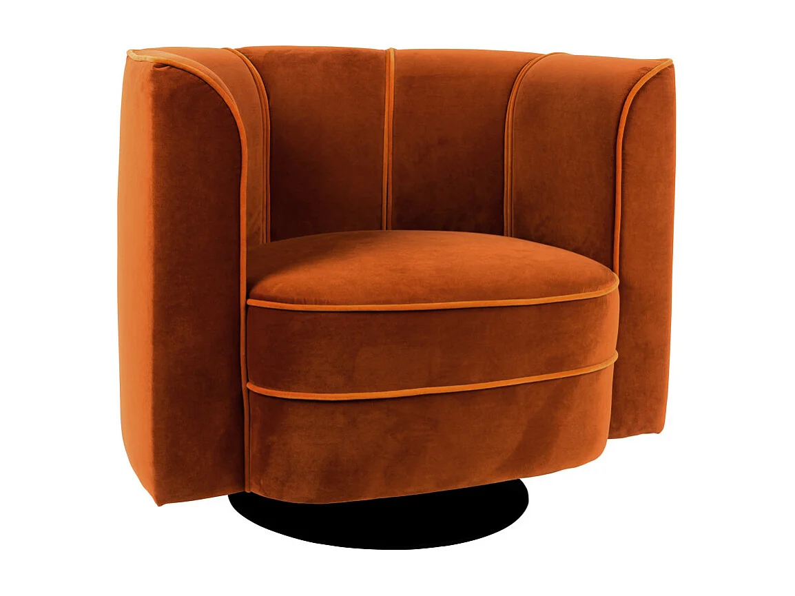 Flower - Fauteuil lounge en velours - Couleur - Orange