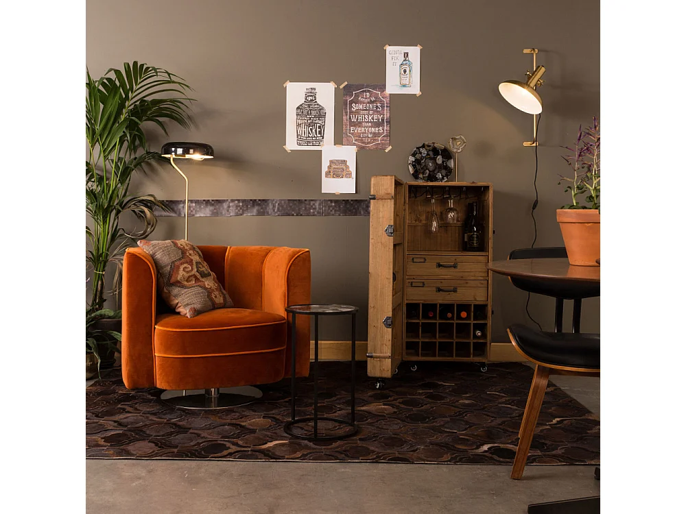 Flower - Fauteuil lounge en velours - Couleur - Orange