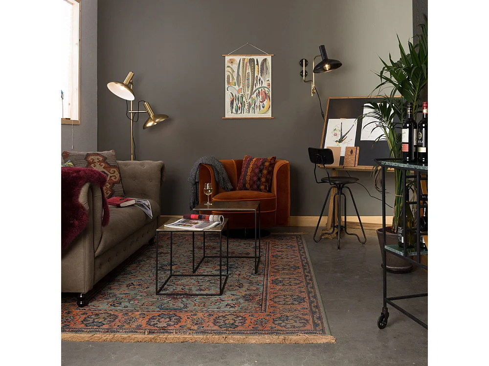 Flower - Fauteuil lounge en velours - Couleur - Orange