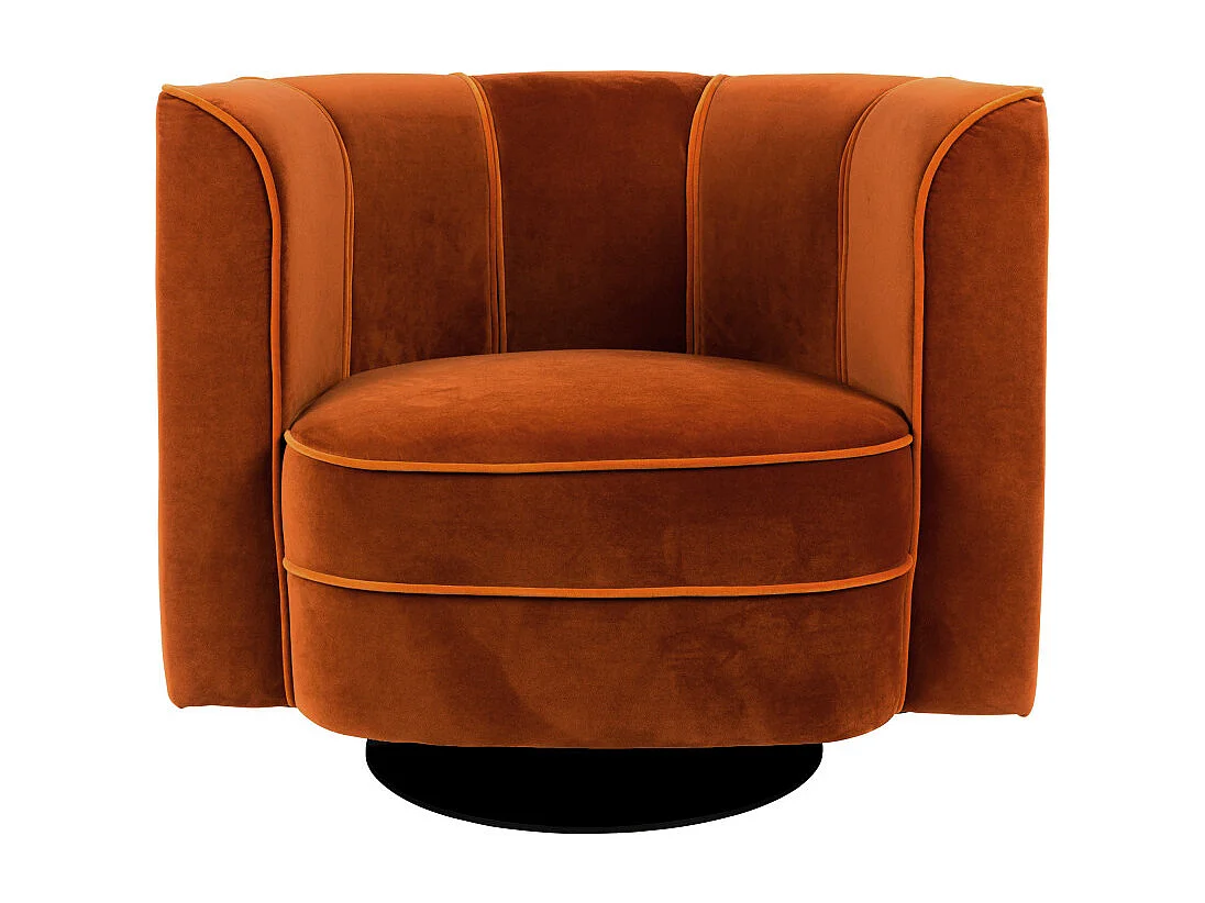 Flower - Fauteuil lounge en velours - Couleur - Orange