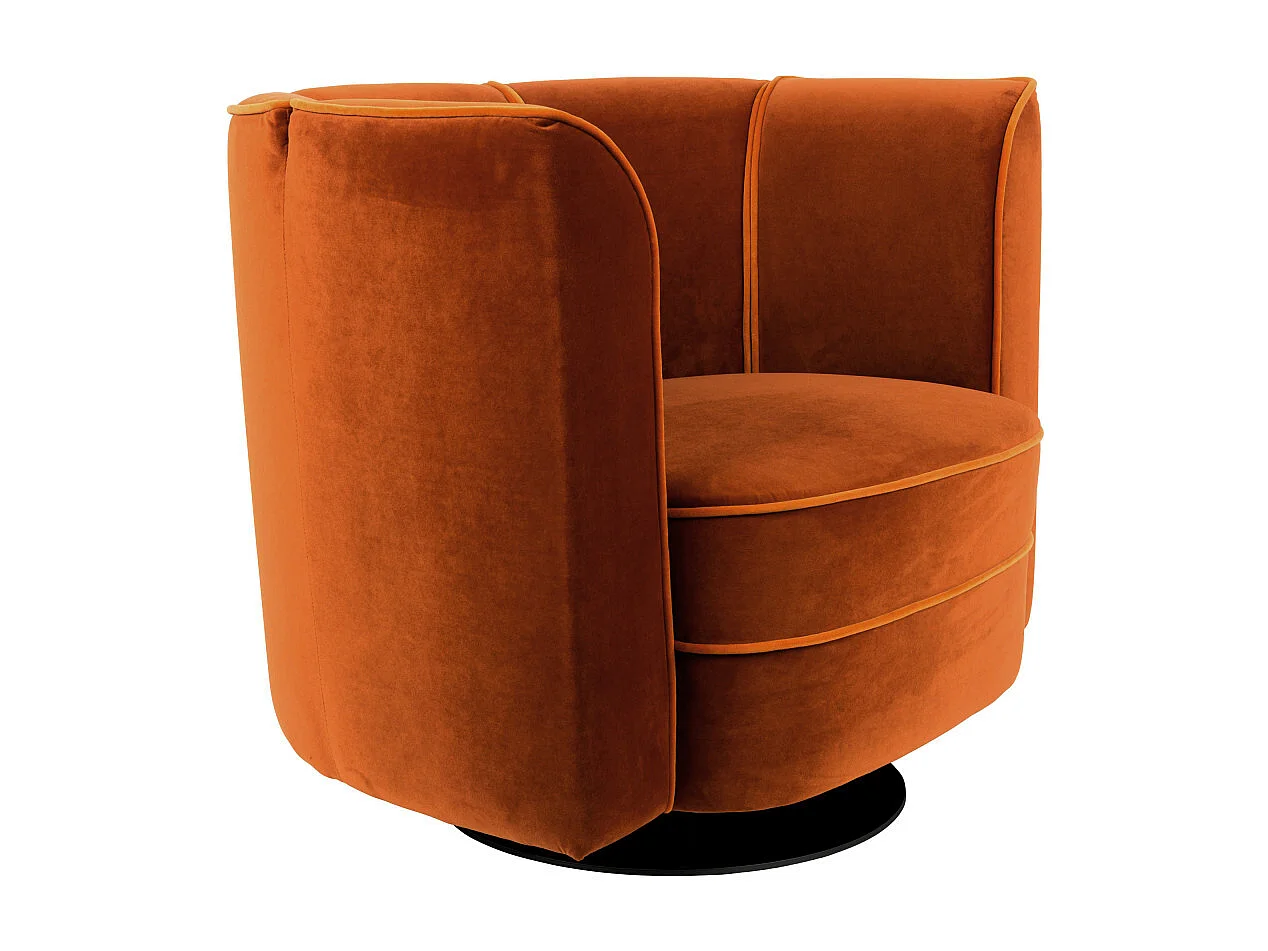 Flower - Fauteuil lounge en velours - Couleur - Orange